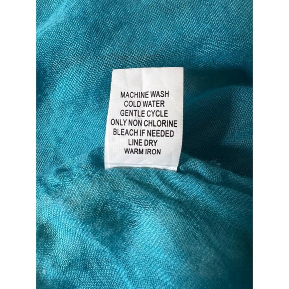 Sand and Spirit Kimono Women's' Medium Long Teal Swim Coverup With Crochet - Picture 10 of 12